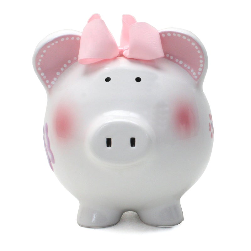 Child to Cherish Ceramic Piggy Bank for Girls, Butterfly - Image 3